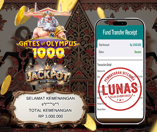 22 Sep 2026, Pukul 15:55:59 WIB, Selamat JP Gates Of Olympus 1000 Rp. 3,000,000